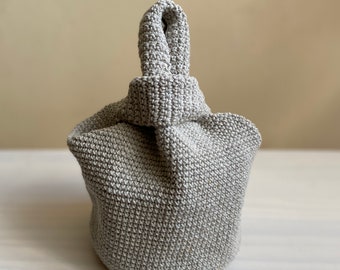 Crochet PATTERN Japanese knot bag, textured shopping reusable bag, purse, summer tote, DIY photo tutorial