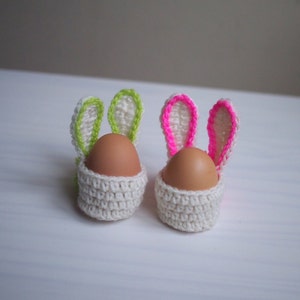 Crochet pattern Easter Bunny egg cozy basket, table home decor, DIY photo tutorial, Instant download image 5