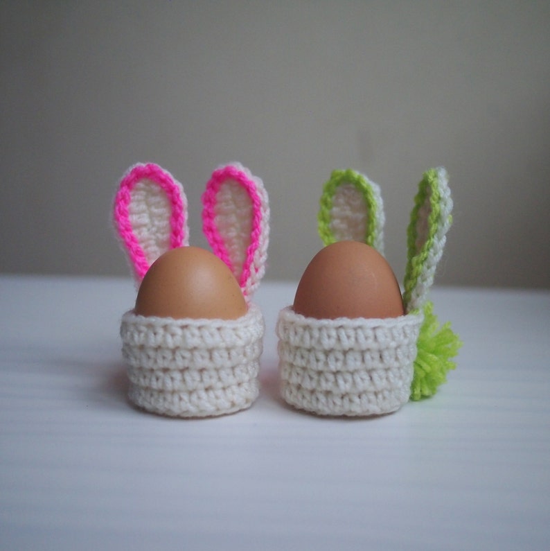 Crochet pattern Easter Bunny egg cozy basket, table home decor, DIY photo tutorial, Instant download image 3