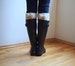 Crochet pattern women Bow boot cuffs,  leg warmers short chunky socks knit look, DIY photo  tutorial, PDF 