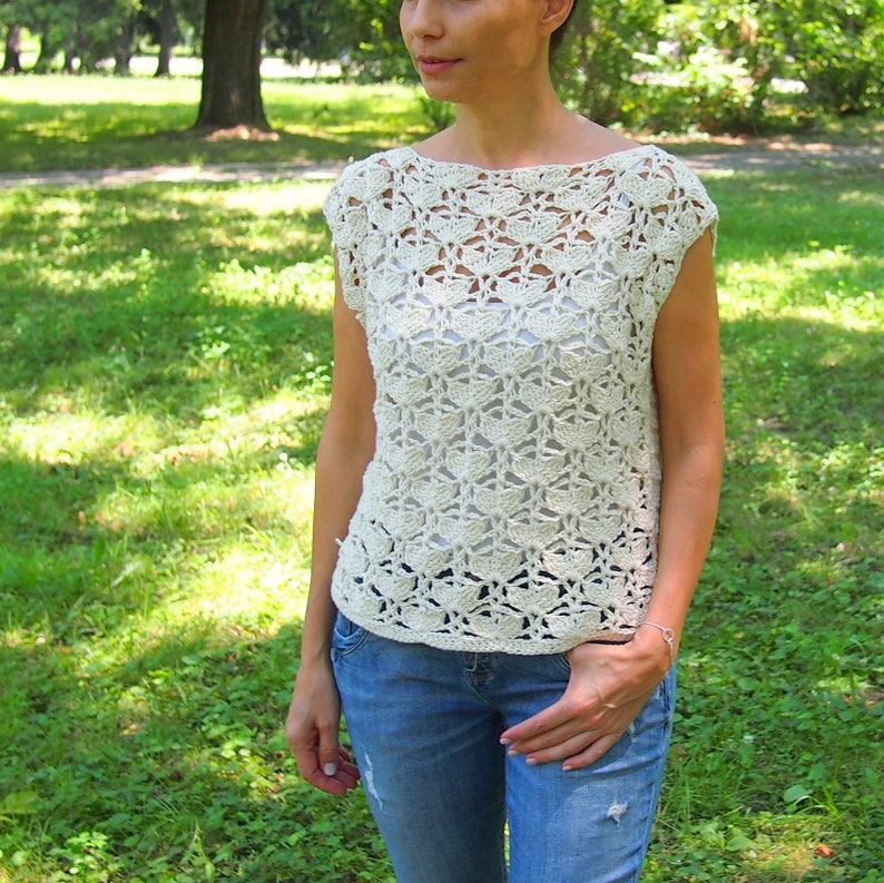 Crochet Pattern Summer Garden top, women pullover, top, woman clothing, PDF Instant download image 4