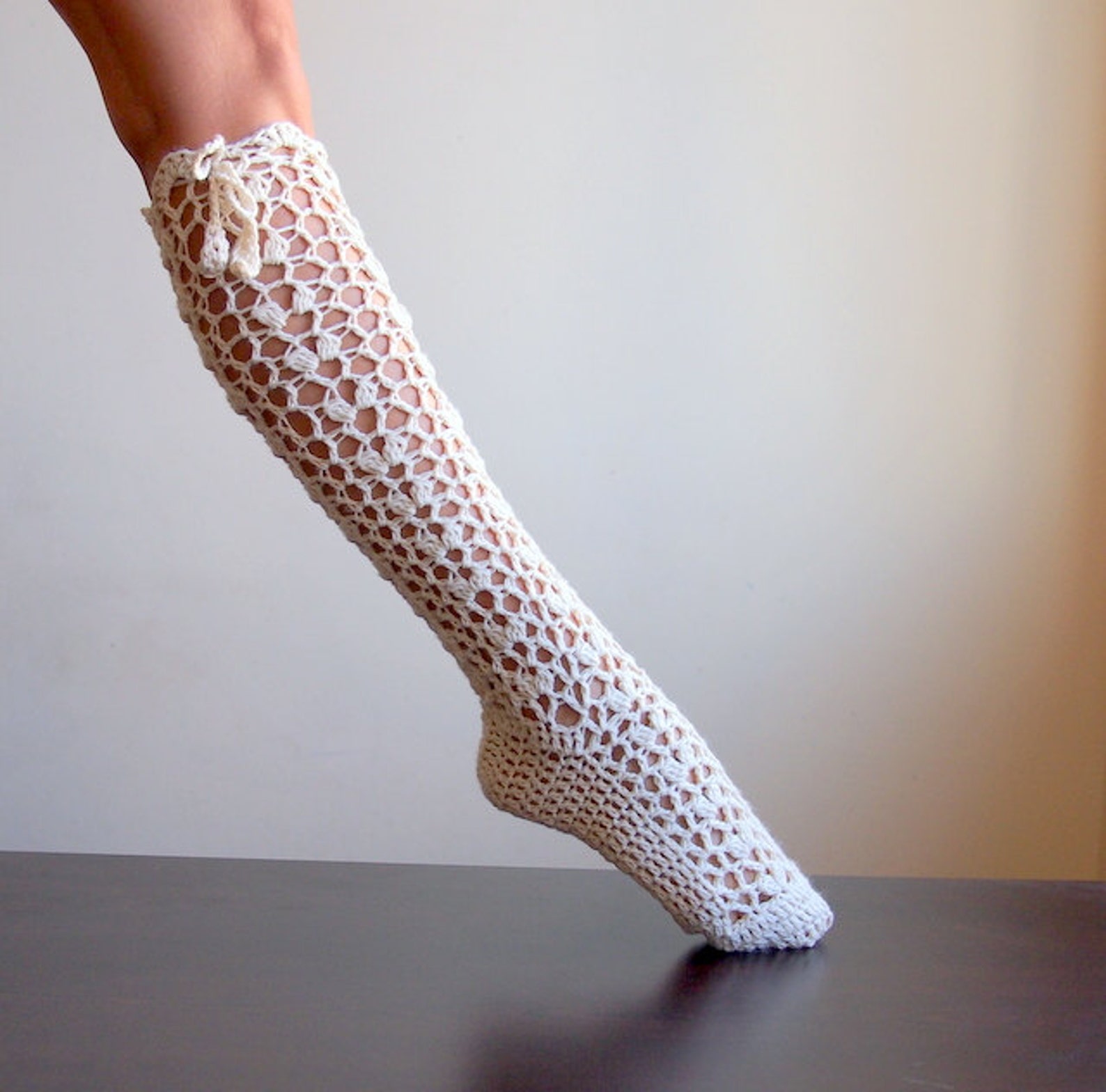 CROCHET PATTERN Woman Lace Knee High Socks Women Legwarmers Etsy