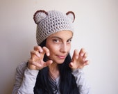 PDF crochet pattern, bear ears hat, beanie animal halloween costume, DIY tutorial, Instant download