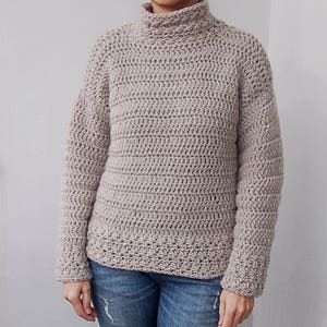 Crochet Pattern Star Dust Sweater, Turtle Neck Pullover, Women Winter ...