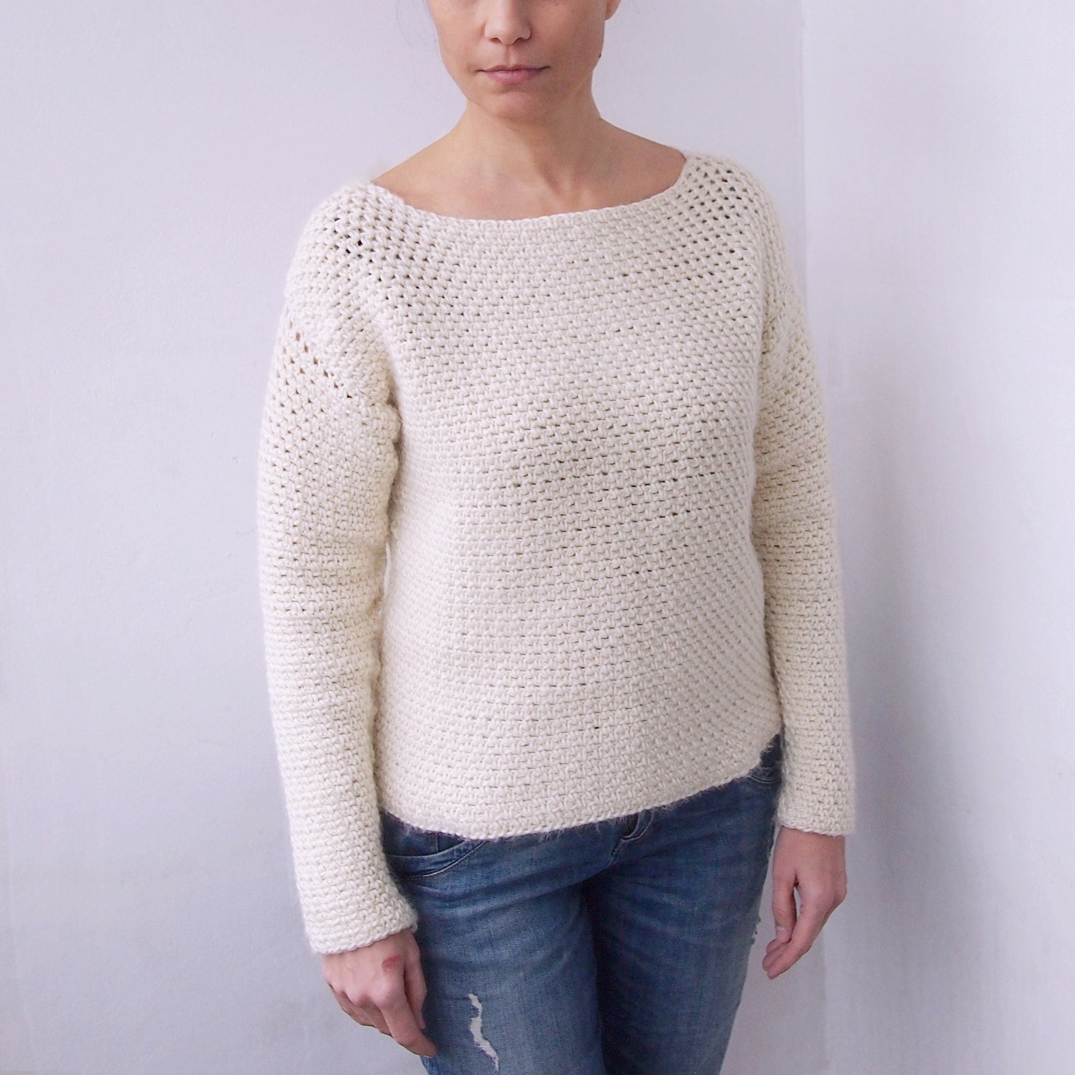 Crochet Pattern Women everyday Sweater Basic - Etsy