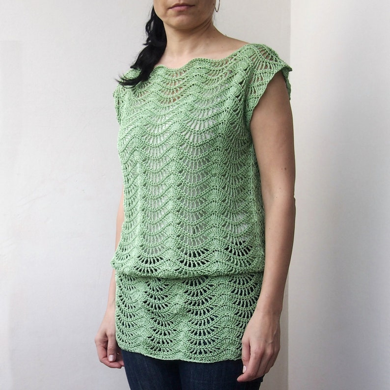 CROCHET PATTERN women chevron sweater crochet waves tunic | Etsy