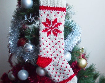 Crochet pattern Fair Isle knit look Christmas stocking, Nordic Holiday home decor, Instant download PDF