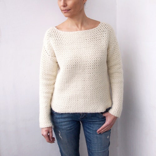 Crochet Pattern Women everyday Sweater Basic - Etsy