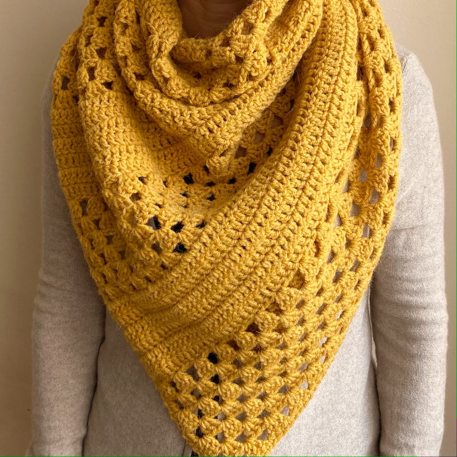 Crochet Pattern Granny Stripes Shawl Woman Triangle Lace - Etsy