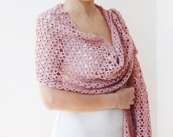 CROCHET PATTERN woman scarf Long lace wrap women shawl stole wedding summer  DIY photo tutorial Instant download