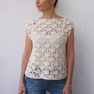 Crochet Pattern Summer Garden Top, Women Pullover, Top, Woman Clothing ...