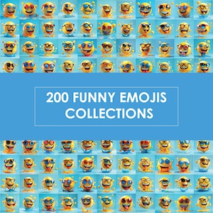 200 funny emojis collection | Instant download