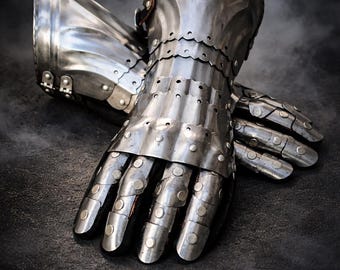 Handcrafted Medieval Steel Armor Gauntlet Pair Knight Costume Cosplay LARP Renaissance Fair Collectible Gift