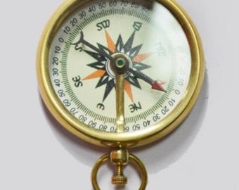 Boussole De Poche Nautique Vintage En Laiton – Reproduction Marine, Cadeau Marin