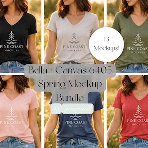 Bella Canvas 6405 Avslappnad Ljungfärgad V-ringad T-shirt Vårmodellpaket (JPG)