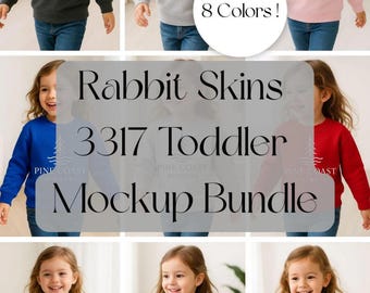 Rabbit Skins 3317 Toddler Sweatshirt Mockup Bundle: Fleece Crewneck (Digital JPG)