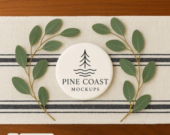 White Round Sublimation Coaster Mockup (JPG)