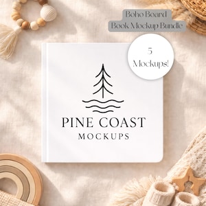 Boho Board Book Mockup Bundle- Google Drive Access (Digital Download)