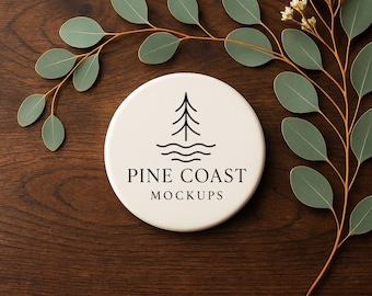 White Round Sublimation Coaster Mockup (JPG)