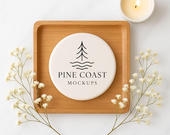 White Round Sublimation Coaster Mockup (JPG)