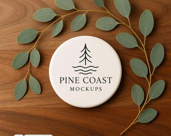 White Round Sublimation Coaster Mockup (JPG)