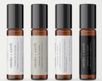 Essential Oil Roller Bottle Label, DIY Editable Roll on Label Template, Essential Oil Blend Printable Labels DIY・Smoke