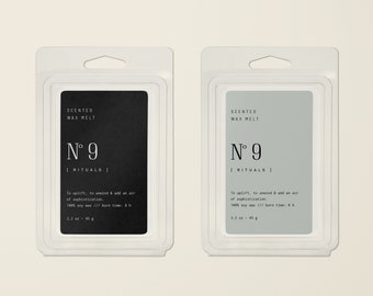 Wax Melt Packaging Design: Product Labels for Candle Business Branding, Avery Sticker Template Label Design, Product Branding・No.9