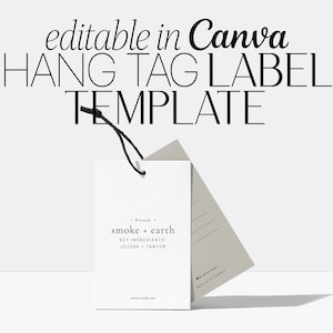 Editable Pricing Tag Template 2x3.5&quot; Hang Tags for Products, Canva Digital Labels, Easy Custom Price Tags for Branding & Retail・Smoke