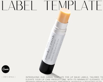 Lip Balm Labels CANVA Template for Lip Balm Tubes, Lip Gloss Minimalist Labels, Personalized Chapstick Stickers Labels for Mini Brands・Smoke