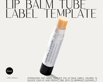 Lip Balm Labels CANVA Template for Lip Balm Tubes, Lip Gloss Minimalist Labels, Personalized Chapstick Stickers Labels for Mini Brands・Smoke