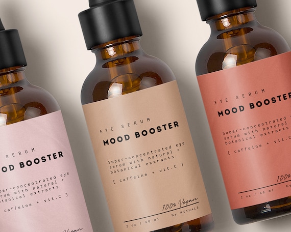 Cosmetics Labels For Serum Dropper 2 Oz Bottle Label Design.