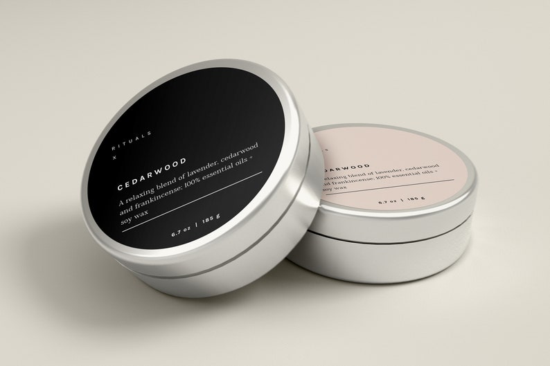 Round Lip Balm Tin Lid Labels Template DIY Round Lip Gloss Etsy