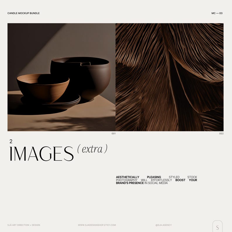 May include: Two brown ceramic candle holders on a beige surface with a shadow from a window. The background is a brown textured surface.