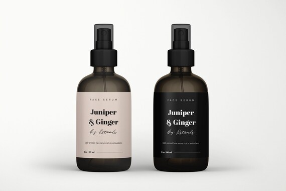 Modern 4 Oz Room Spray Bottle Label Template, Wrap Label Sticker.