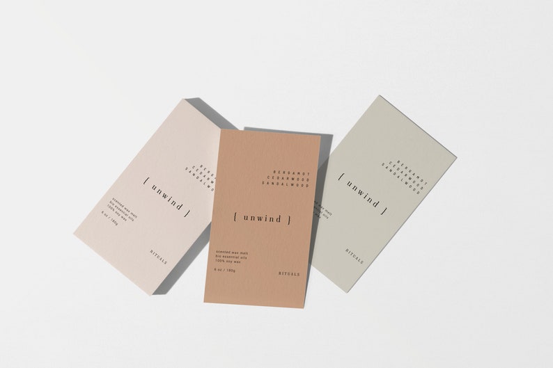 2x3 Soy Wax Melt Labels Template DIY \u2014 Wax Melt Packaging Stickers \u2014 DIY Product Customizable Label Sticker \u2014 Minimalist Wax Labels\u30fbUnwind