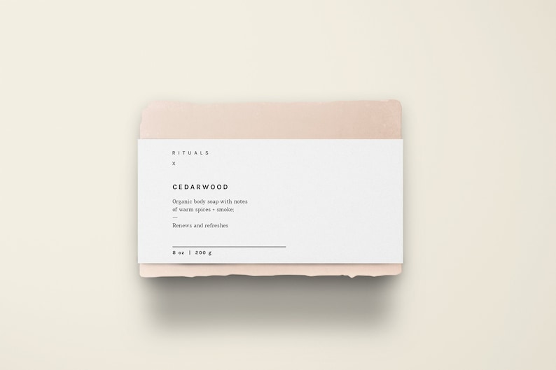 Printable Custom Soap Bar Labels Template DIY — Editable Soap Packaging Label — Hand Soap Label Stickers Template 8.5x2"・Cedarwood image 6