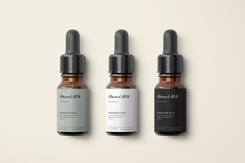 Serum Oil Dropper Bottle Label Cosmetic Product Labels 15 Ml Etsy
