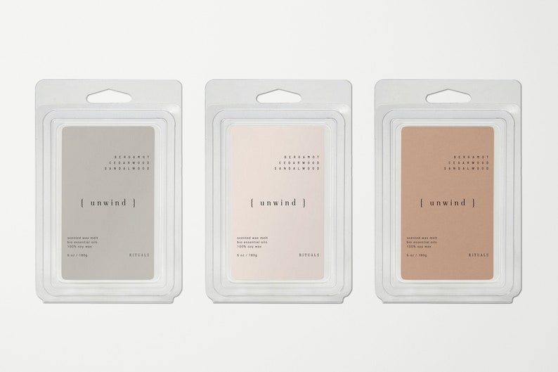 2x3 Soy Wax Melt Labels Template DIY \u2014 Wax Melt Packaging Stickers \u2014 DIY Product Customizable Label Sticker \u2014 Minimalist Wax Labels\u30fbUnwind