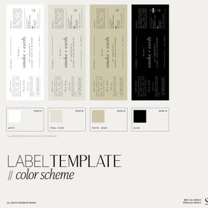 Pump Bottle Sticker Label Template DIY, Body Wash Product Label Design, Premade Wrap Around Bottle Label Template 8 oz — 16 oz・Smoke image 2