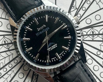 Reloj mecánico vintage HMT Himalaya - Esfera negra, 17 joyas