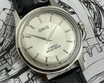 希少なヴィンテージ ORIS レッドダイヤル 機械式手巻き FHF