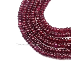 Naturalne, gładkie koraliki z rubinu Gf, koraliki z czerwonego rubinu, koraliki jakości AAA, koraliki z rubinu do wyrobu biżuterii