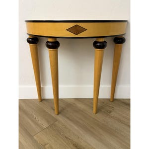 Vintage Art Deco Style Demi-Lune Half Moon Console Table Bombay Furniture Co