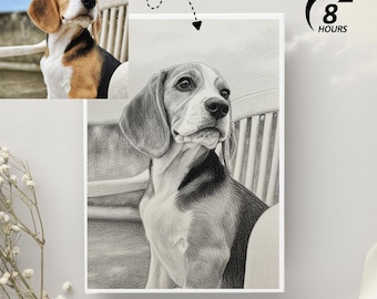Custom Pet Portrait Sketch | Hand-Drawn Pet Memorial (Digital Download)