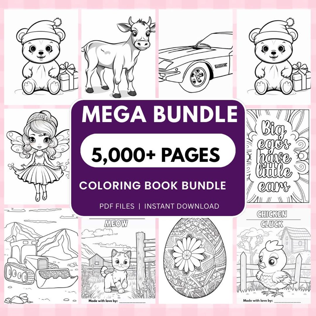 Coloring Packet.pdf Printable Coloring Pages Bundle Kids and Adults Digital Coloring Book ...