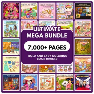 7000+ Bold and Easy Coloring Pages Digital Download for Adults & Kids Giftable Printable Art Coloring Book Bundle