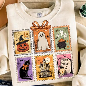 Retro Halloween Cat Ghost Png, Girly Halloween Png, Fall Png, Halloween Png, Spooky Season Png, Pumpkin Halloween, Spooky Mama png