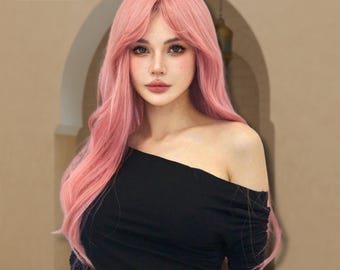 Pink ombré Fashion Gradient Butterfly Haircut Wig. This Ombre Smoke Pink wig is pure magic ?✨ Soft dark roots  main image 3