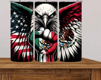 Amerikanische mexikanische Flagge Adler 20 Unzen Becherverpackung - Sofortiger Download PNG