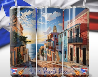 Viva Puerto Rico Tumbler – Colorful Building Design, 20 oz